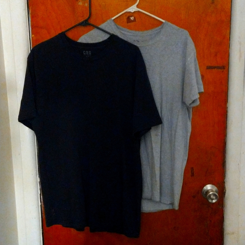 Two separate plain T shirts (Black T is by:CSG and gray T is by: Fotl)